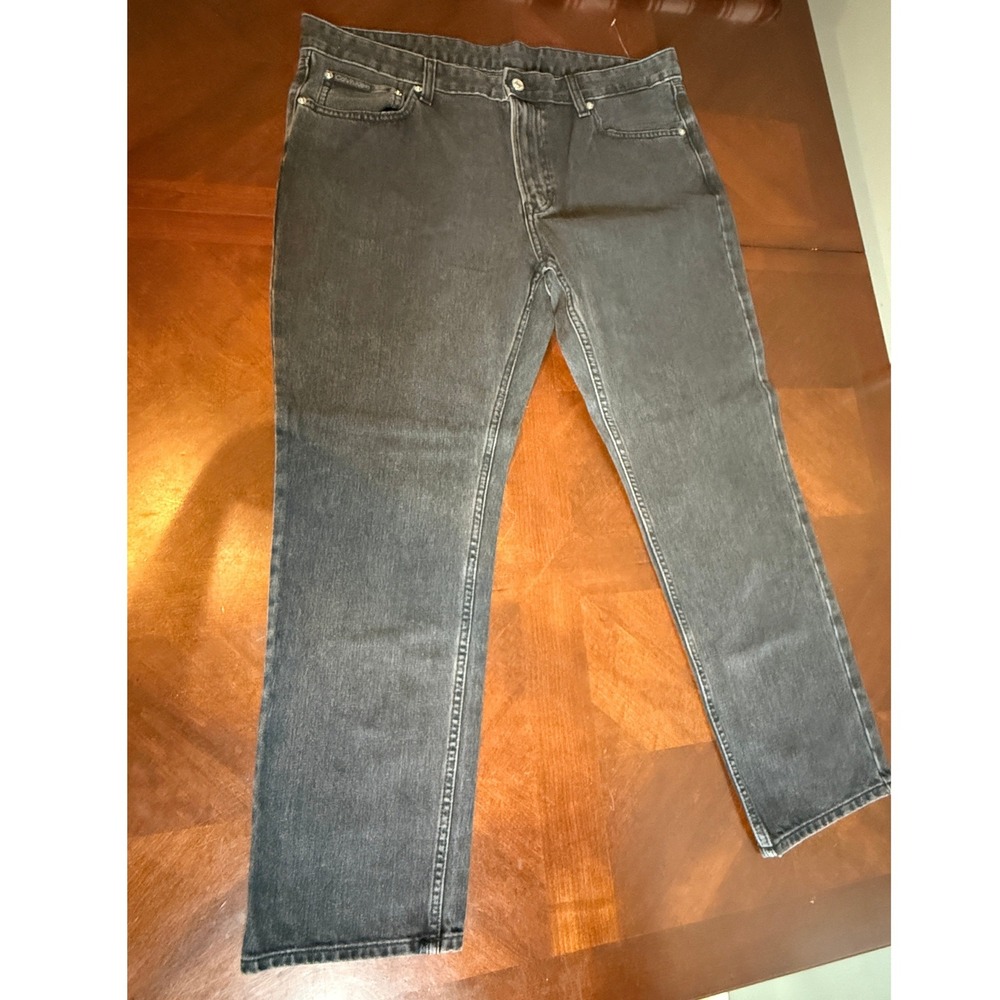 Calvin Klein Mens Slim‎ Fit Jeans Washed Black Denim 38x30 Cotton Pants